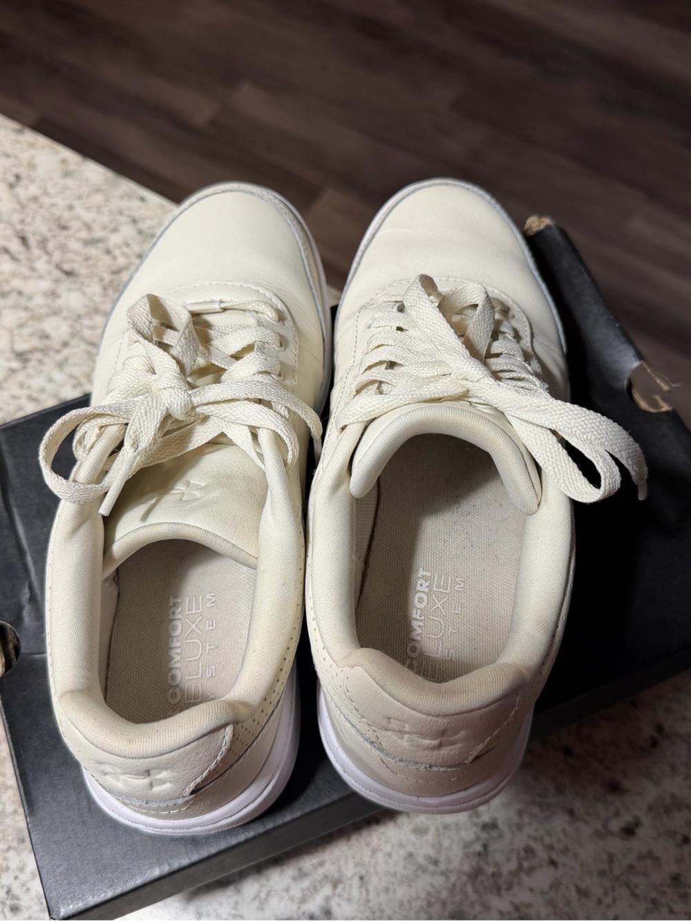Under Armour Women’s White Low-Top Leather Sneakers - Picture 3 of 4